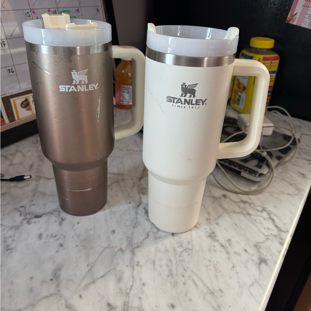 Stanley Insulated Travel Mugs - Silver and White